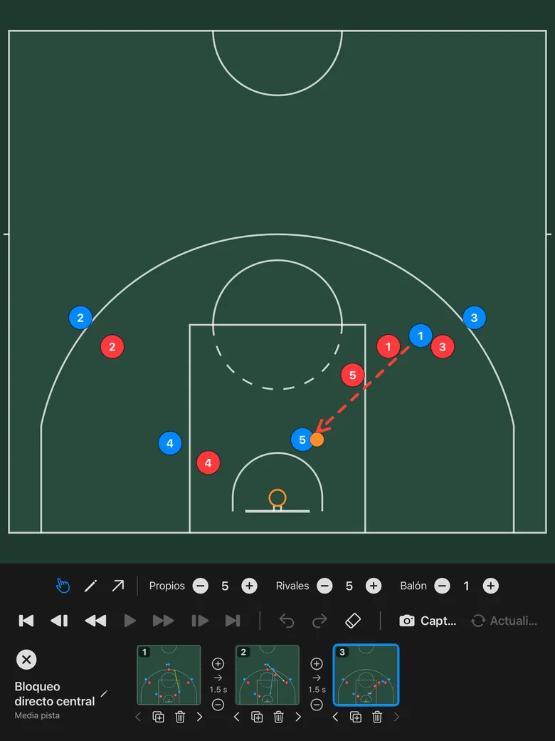 Editor de jugadas en un iPad